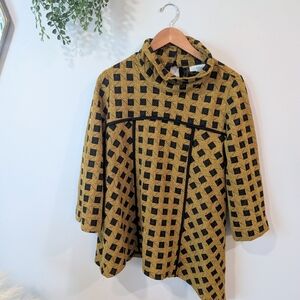 Moonlight Yellow and Black Checkered Sweater